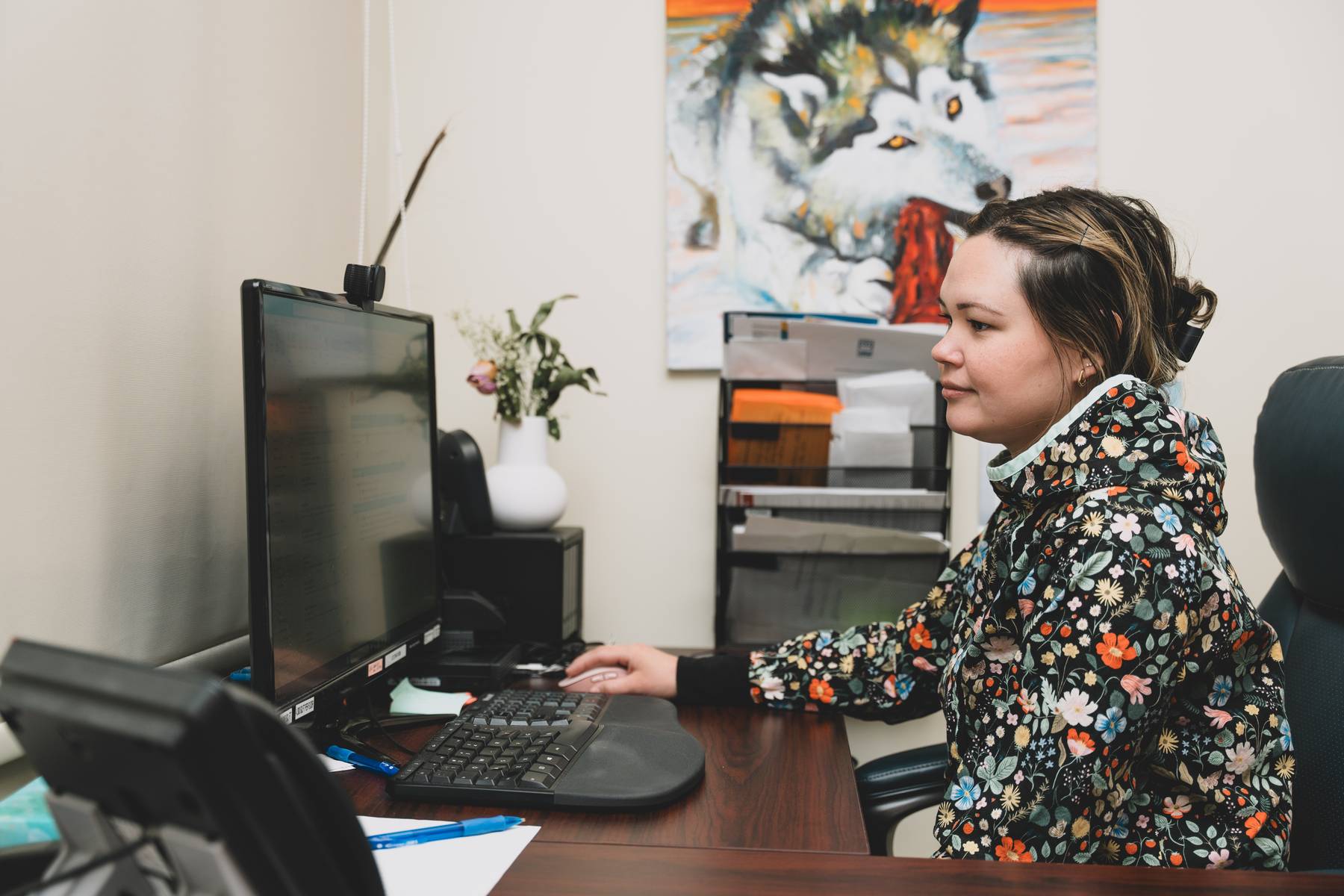 Larga Kitikmeot_March 31, 2025 Woman On Computer